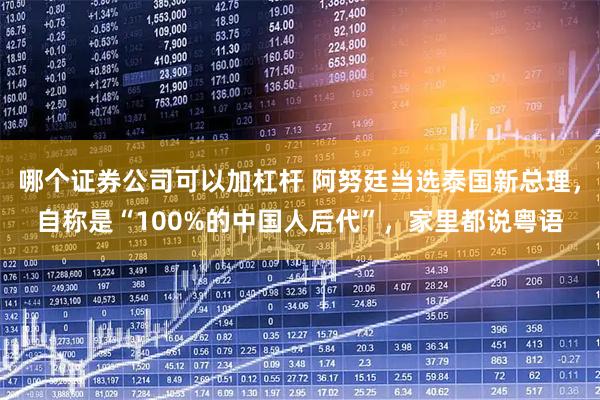 哪个证券公司可以加杠杆 阿努廷当选泰国新总理，自称是“100%的中国人后代”，家里都说粤语