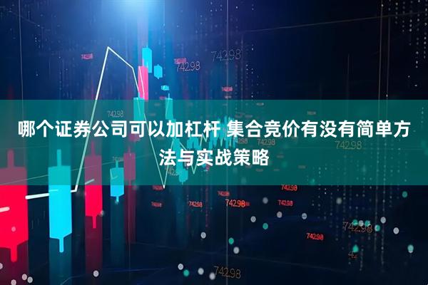 哪个证券公司可以加杠杆 集合竞价有没有简单方法与实战策略